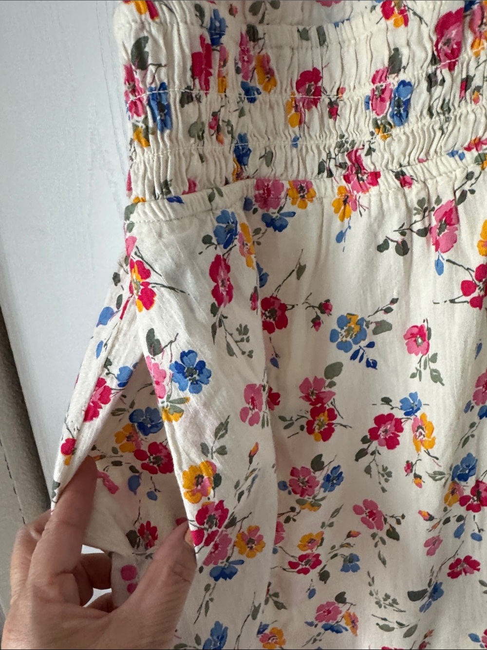 GAP Cream Maxi Dress with Pink & Blue Floral Print - Picture 4 of 4